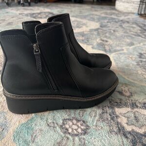 Clarks Black Heeled Ankle Boots